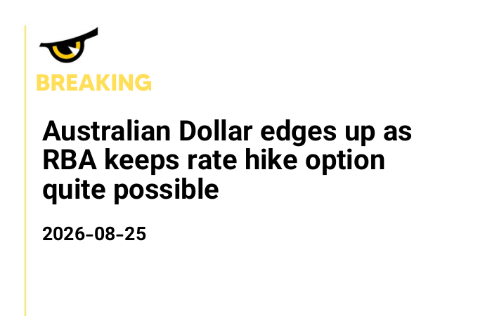 Australian Dollar edges up as RBA keeps rate hike option quite possible