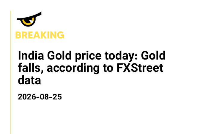 India Gold price today: Gold falls, according to FXStreet data